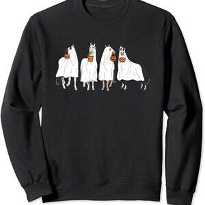 Halloween Horse Ghost Boo Cowboy Western Spooky Season Sweatshirt 90